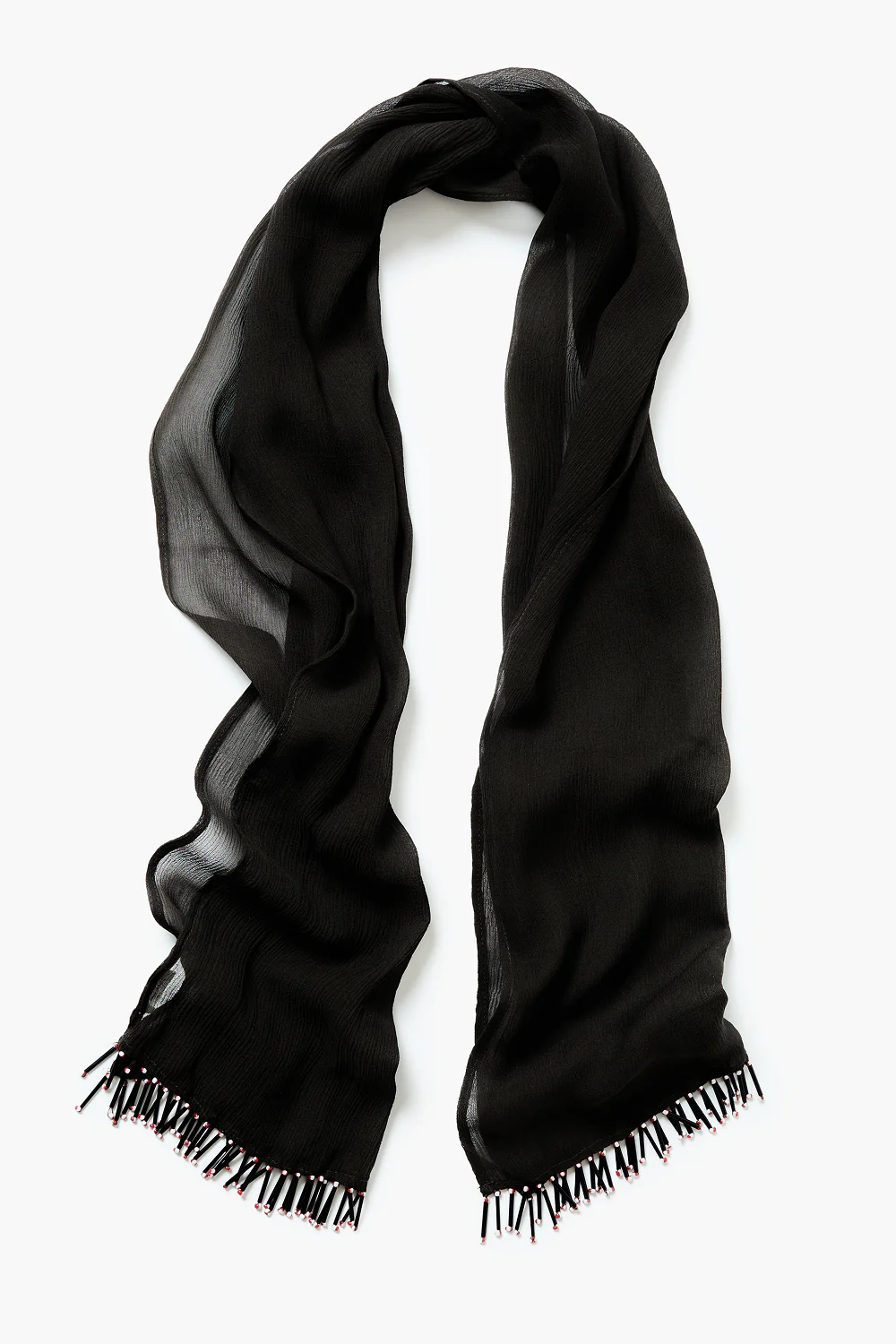 Beaded Silk Scarf Earth