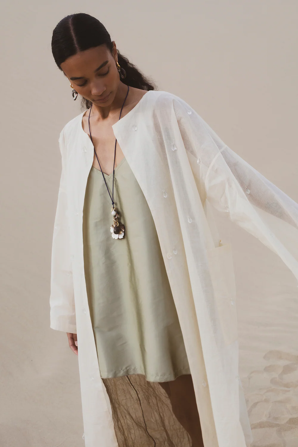 Chandelier Paper Trench Eggshell - Image 5