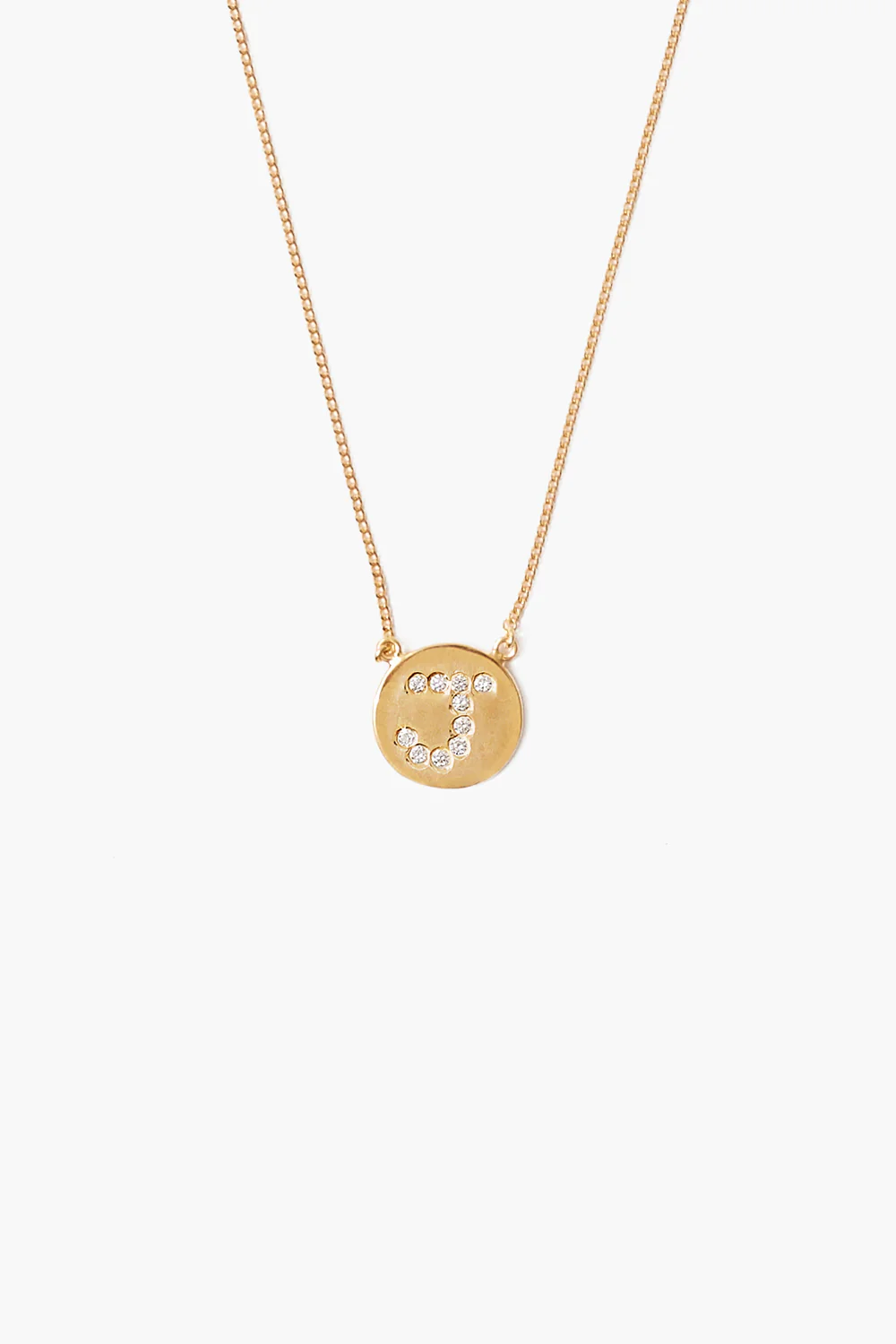 Diamond Initial Coin Necklace Gold - Image 12