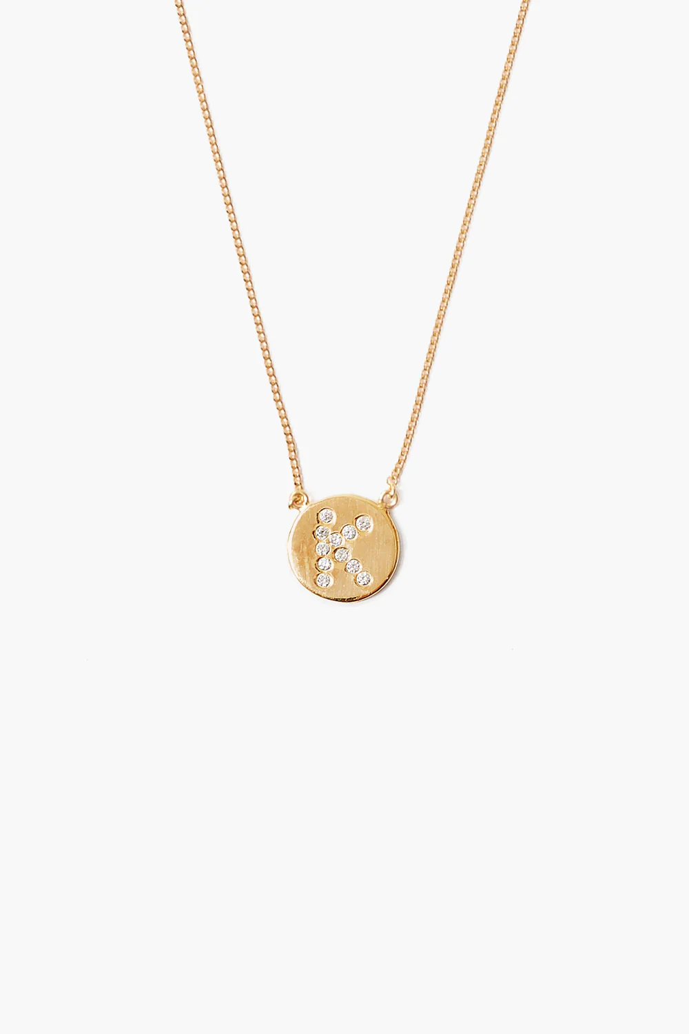 Diamond Initial Coin Necklace Gold - Image 13