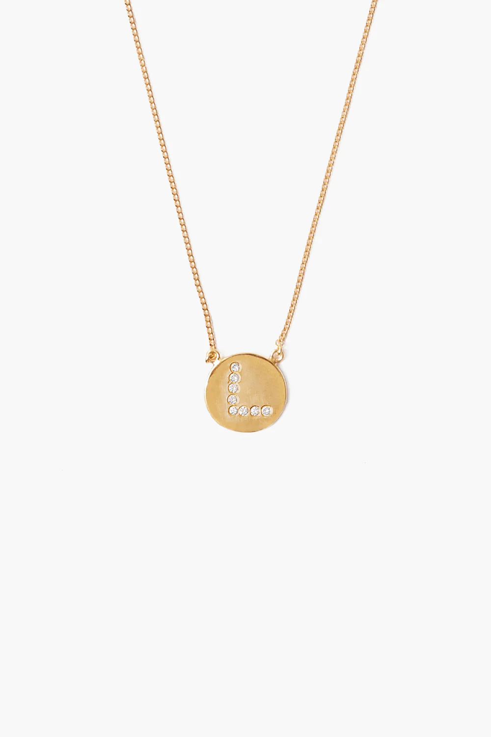 Diamond Initial Coin Necklace Gold - Image 14