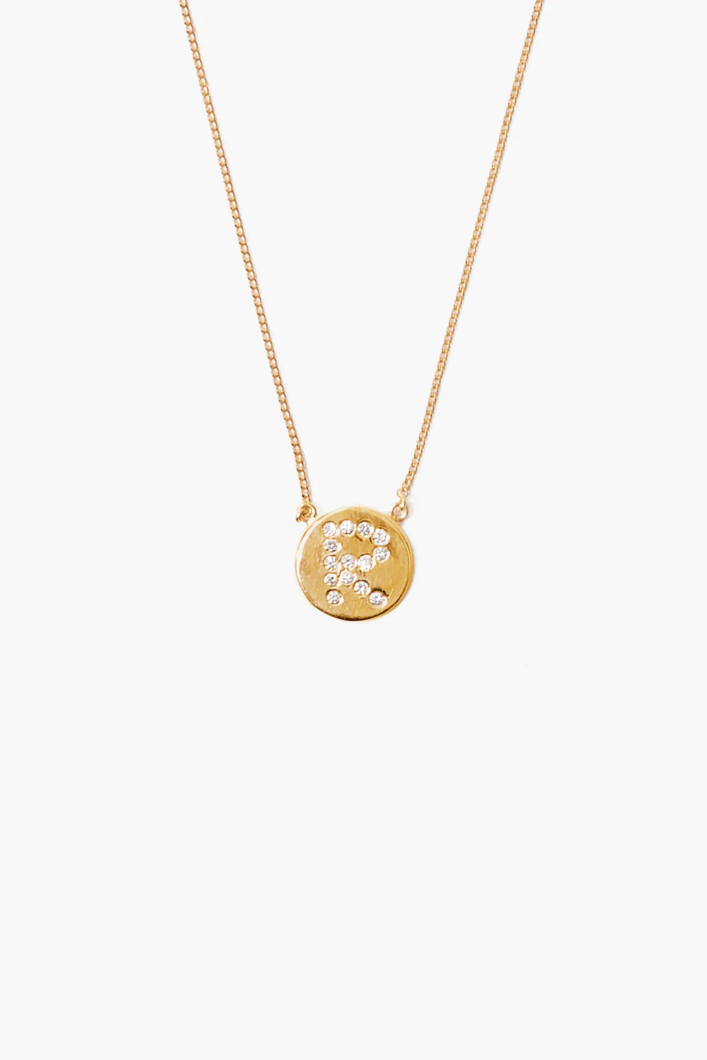 Diamond Initial Coin Necklace Gold - Image 20