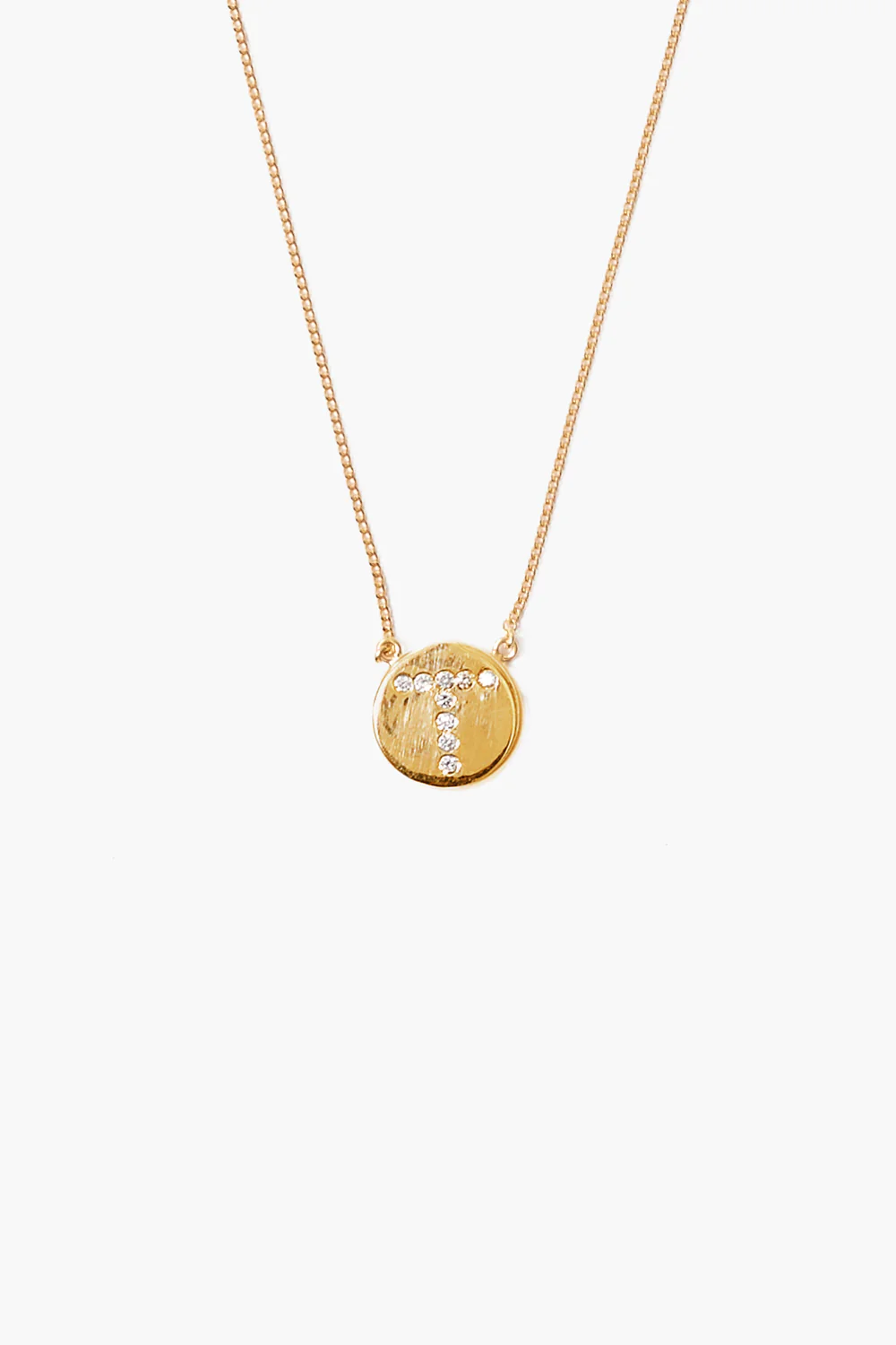Diamond Initial Coin Necklace Gold - Image 22