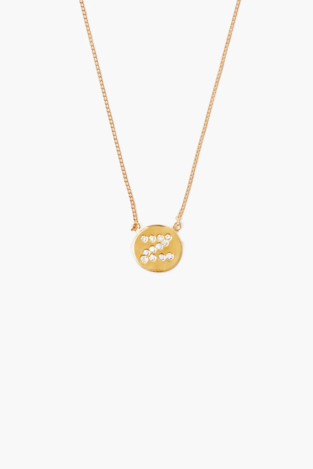 Diamond Initial Coin Necklace Gold - Image 28