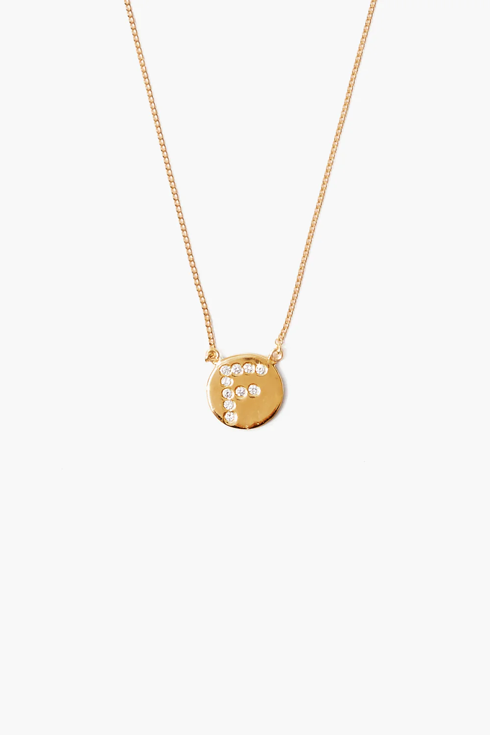 Diamond Initial Coin Necklace Gold - Image 8