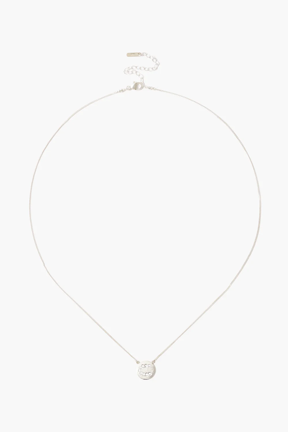 Diamond Initial Coin Necklace Silver - Image 6