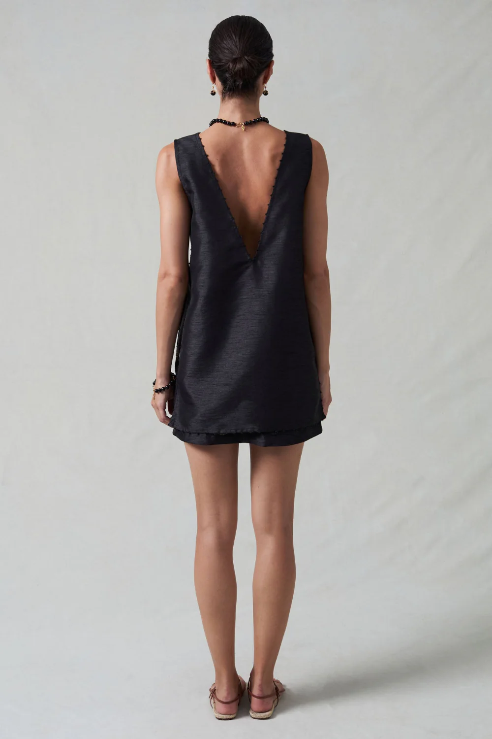 Exaggerated Dupioni Tank Black - Image 5