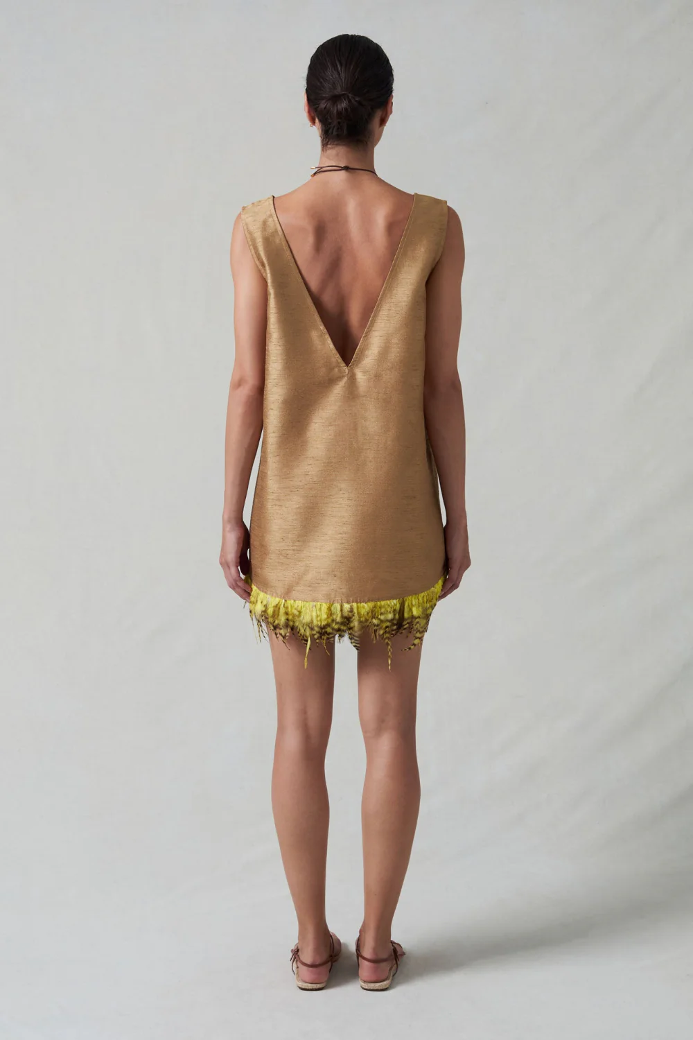 Feather Dupioni Tank Camel - Image 4