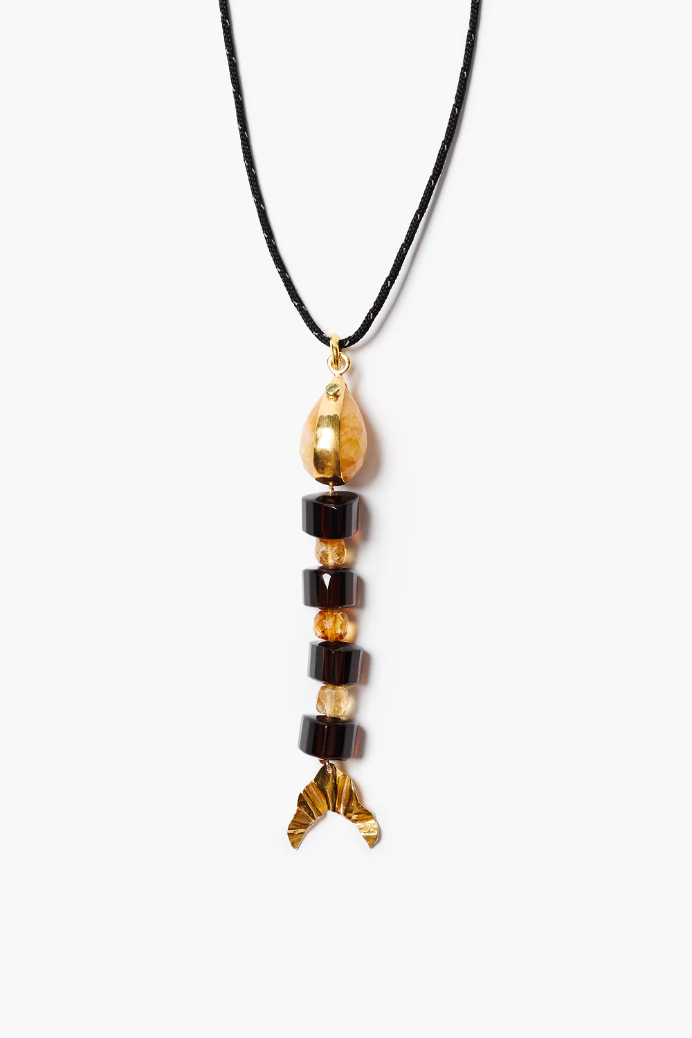 Fishbone Paracord Necklace Smoky Quartz - Image 2
