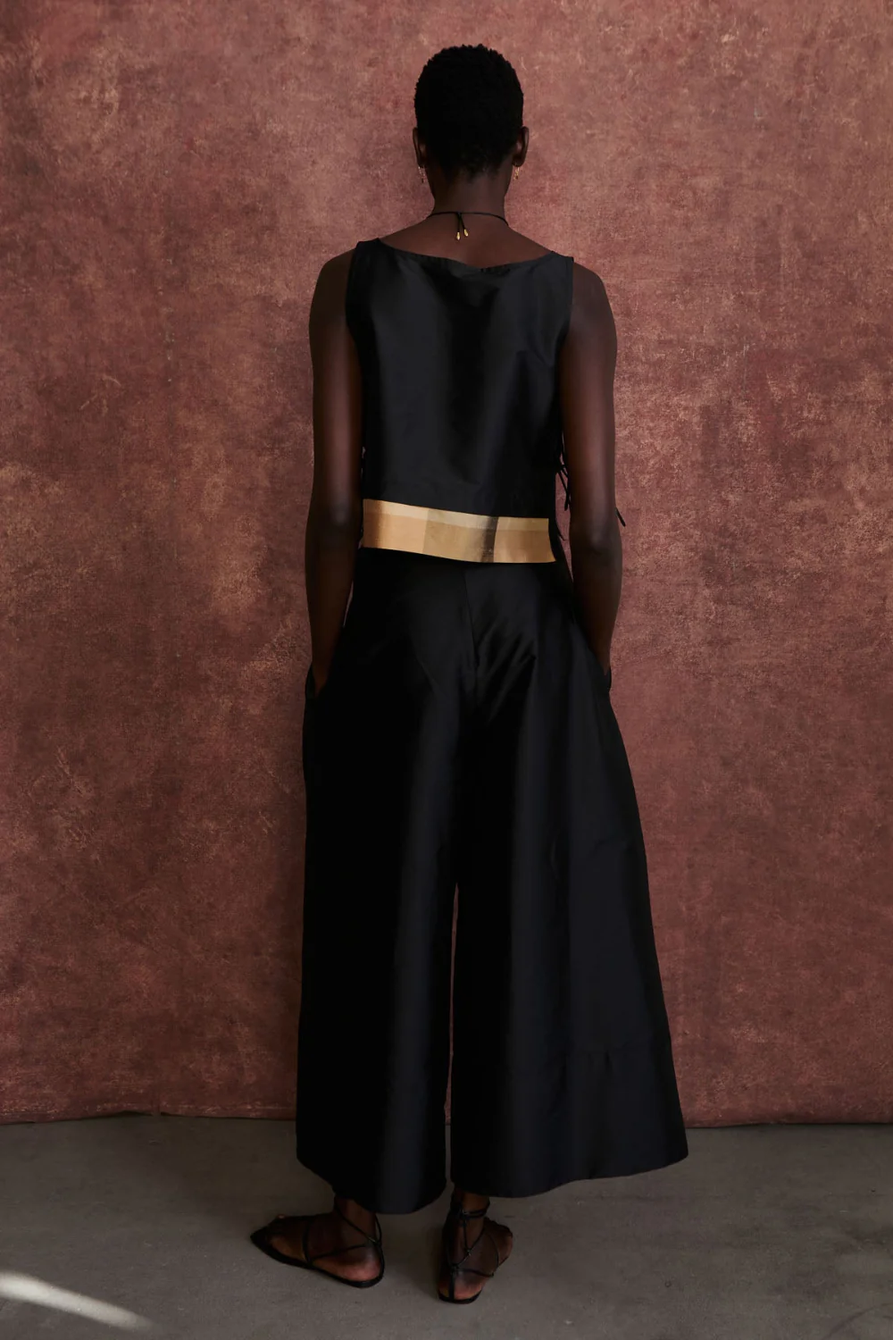 Gigi Silk Tank Top Black - Image 3