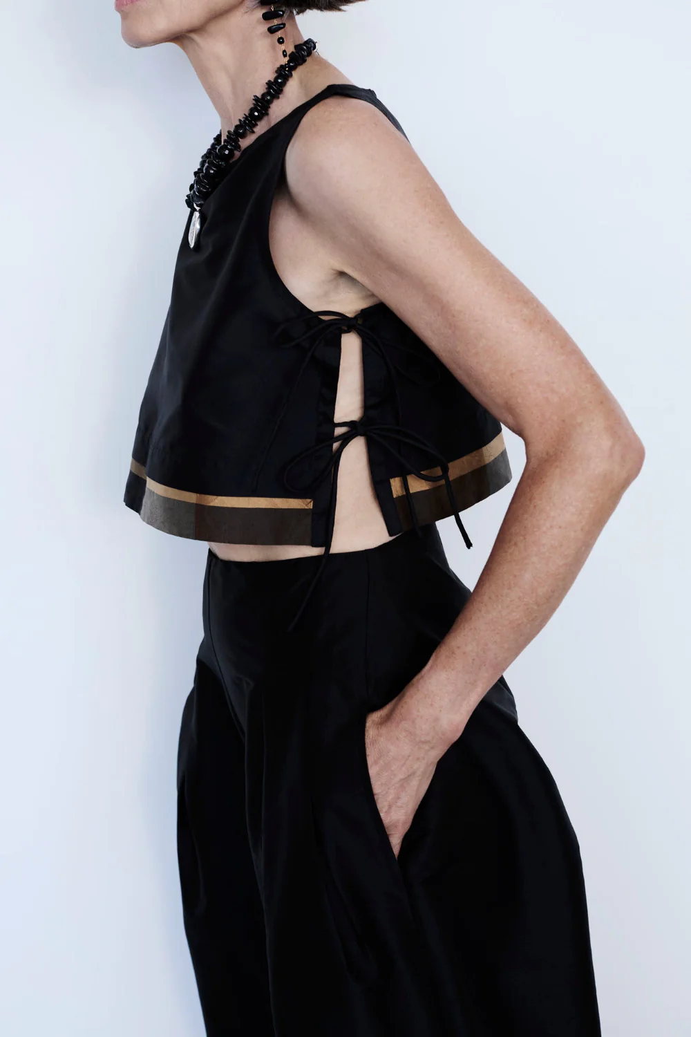 Gigi Silk Tank Top Black - Image 4