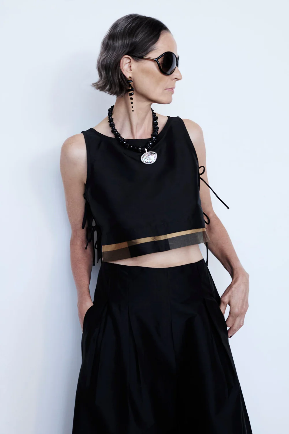 Gigi Silk Tank Top Black - Image 5