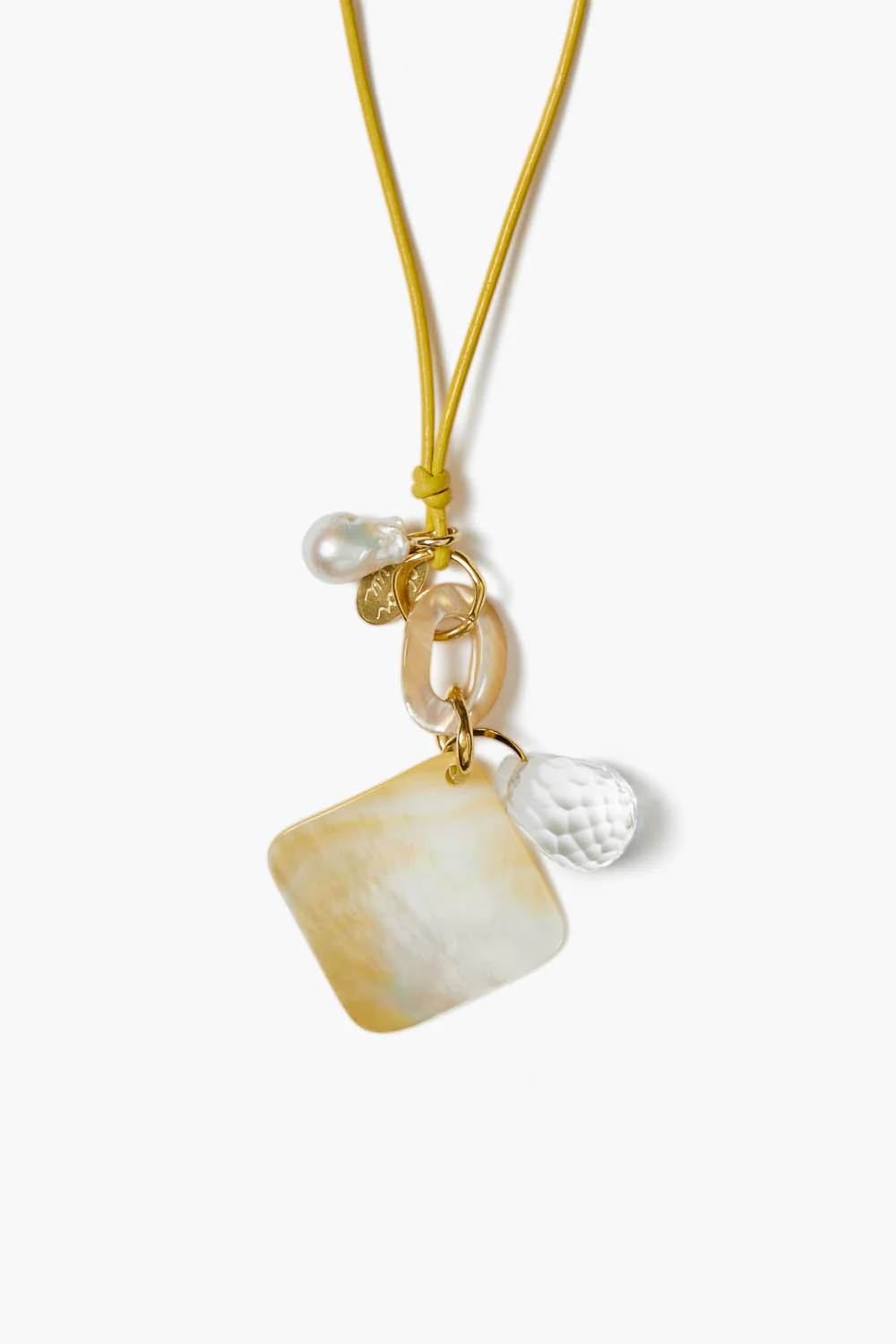 Maxine Charm Necklace White MOP - Image 2