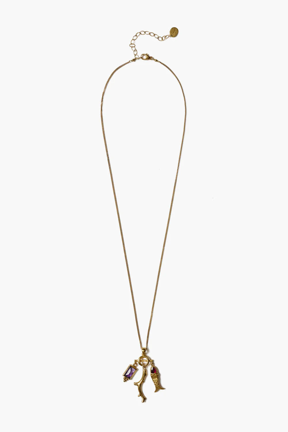 Mini Koi Charm Necklace Gold Mix - Image 2