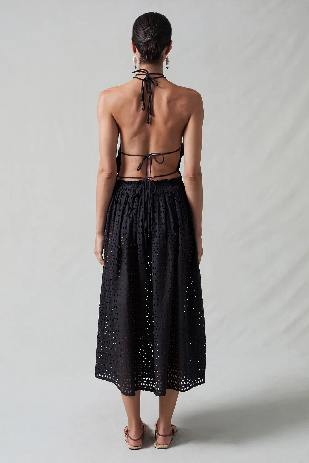 Napkin Dupioni Halter Top Black - Image 4