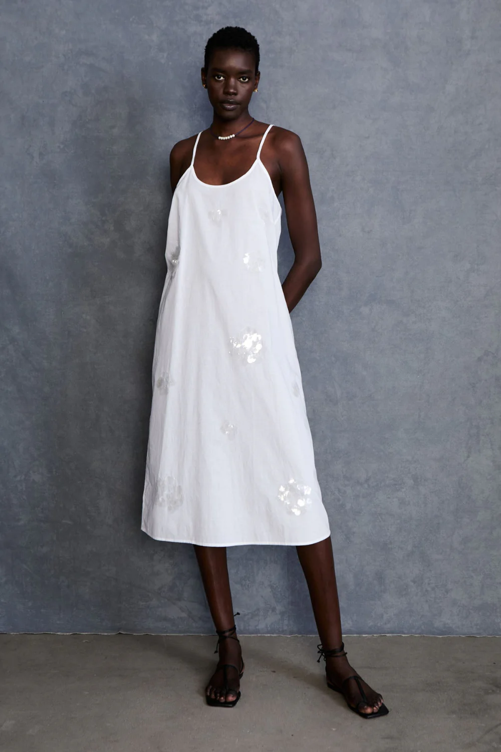 Orb Slip Dress White - Image 3