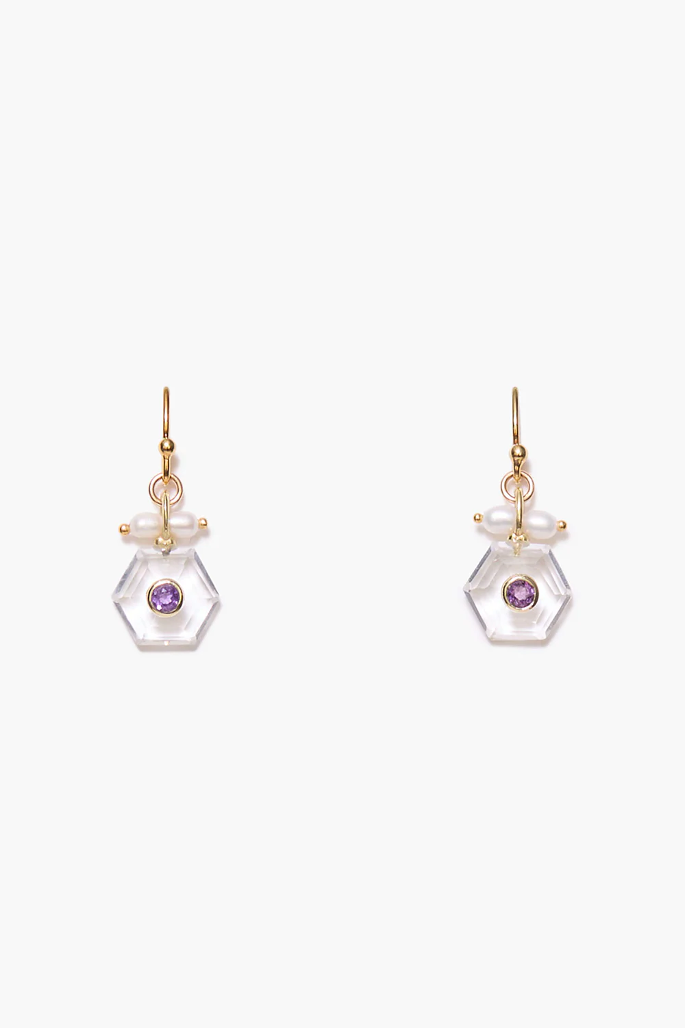 Prism Earrings Clear Quartz