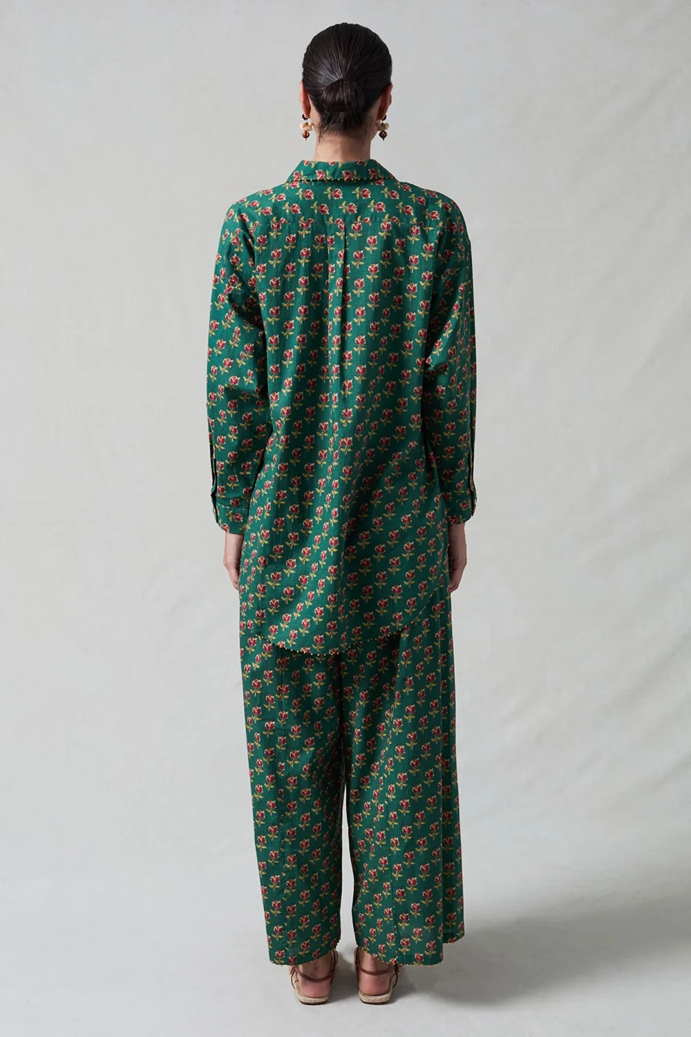 Rose Printed Set Teal - Image 4