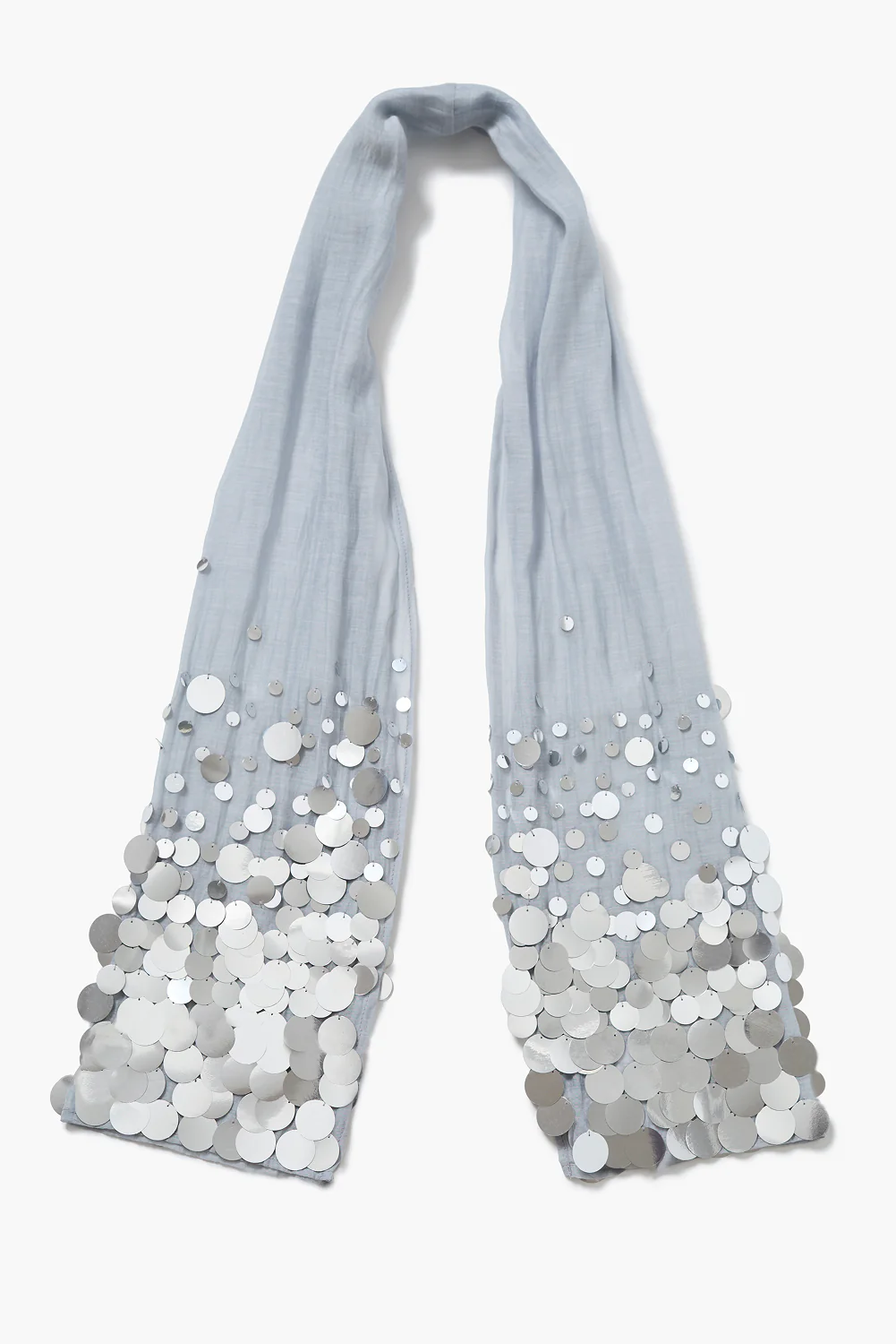 Sequin Cotton Silk Scarf Fog - Image 2