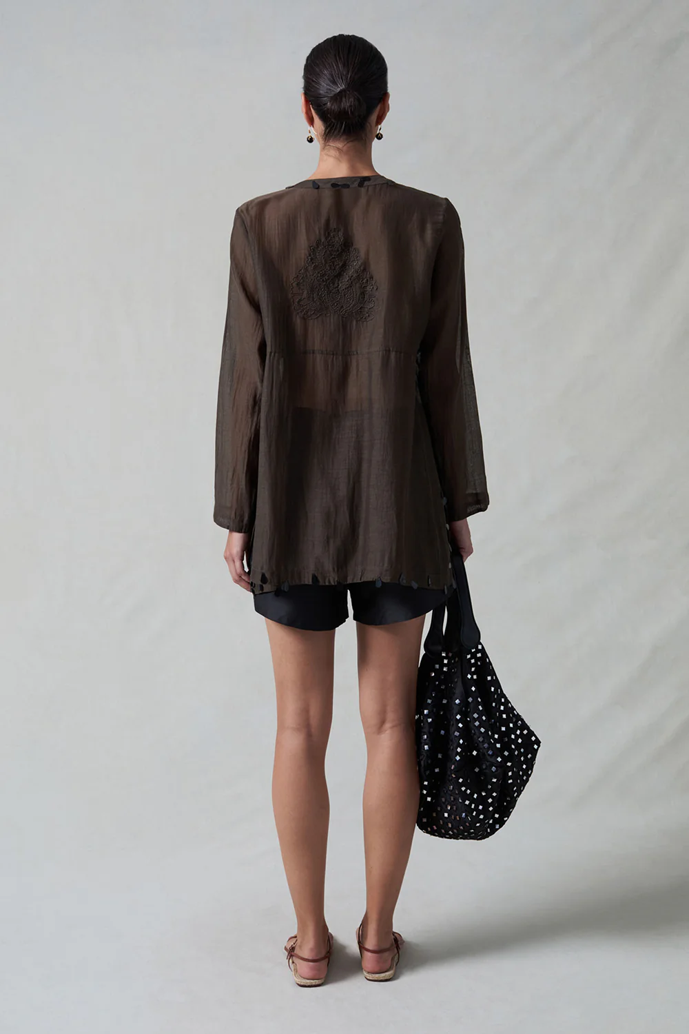 Sequin Tear Drop Blouse Earth - Image 3