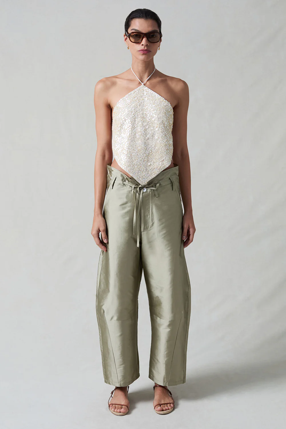 Shell Button Backless Halter Top Natural - Image 2