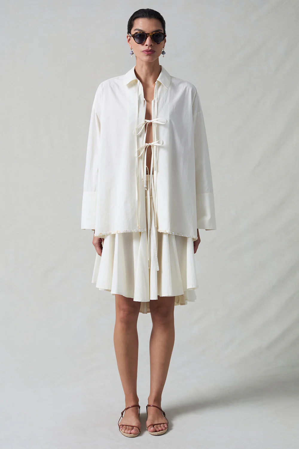 Shoelace Shirt Ivory - Image 3
