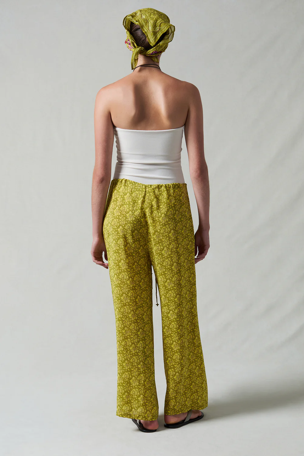Soleil Silk Drawstring Pant Mustard - Image 3