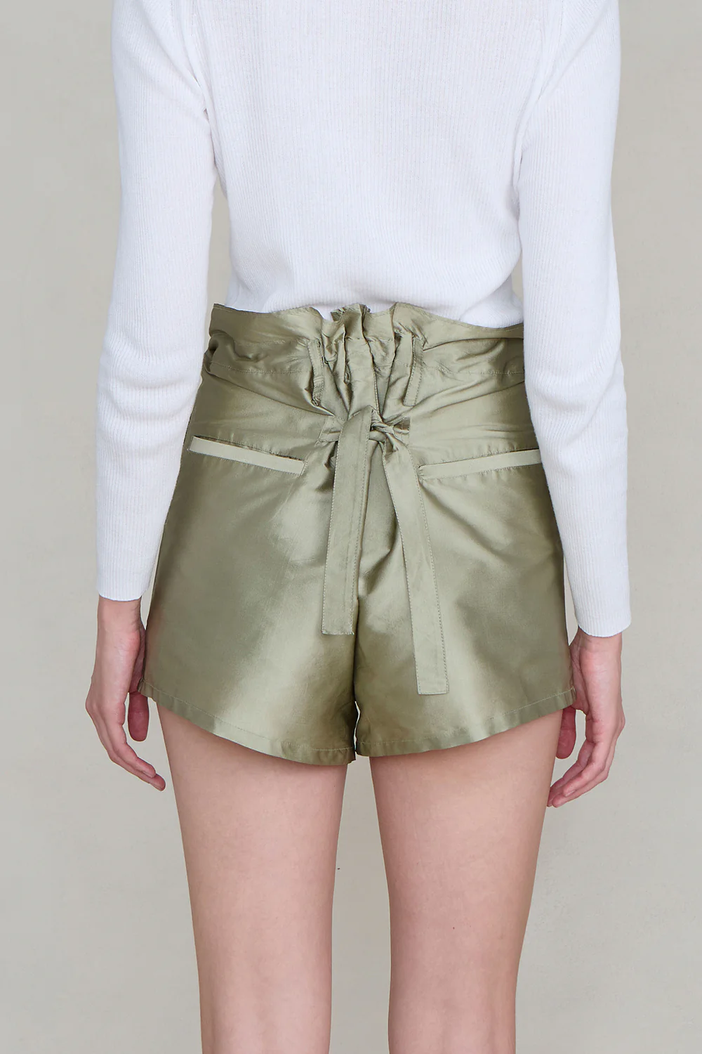 Techno Taffeta Shorts Sage - Image 3