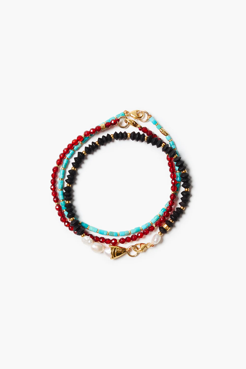 Trio Friendship Bracelet Set Black
