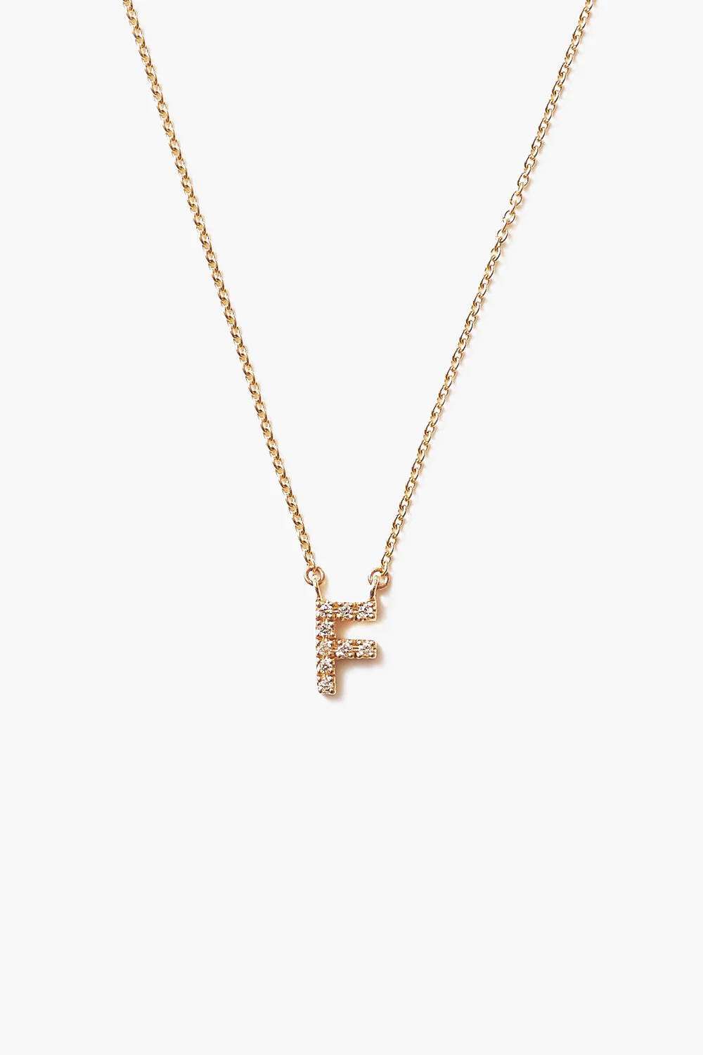 14k Gold and White Diamond Initial Necklace - Image 12