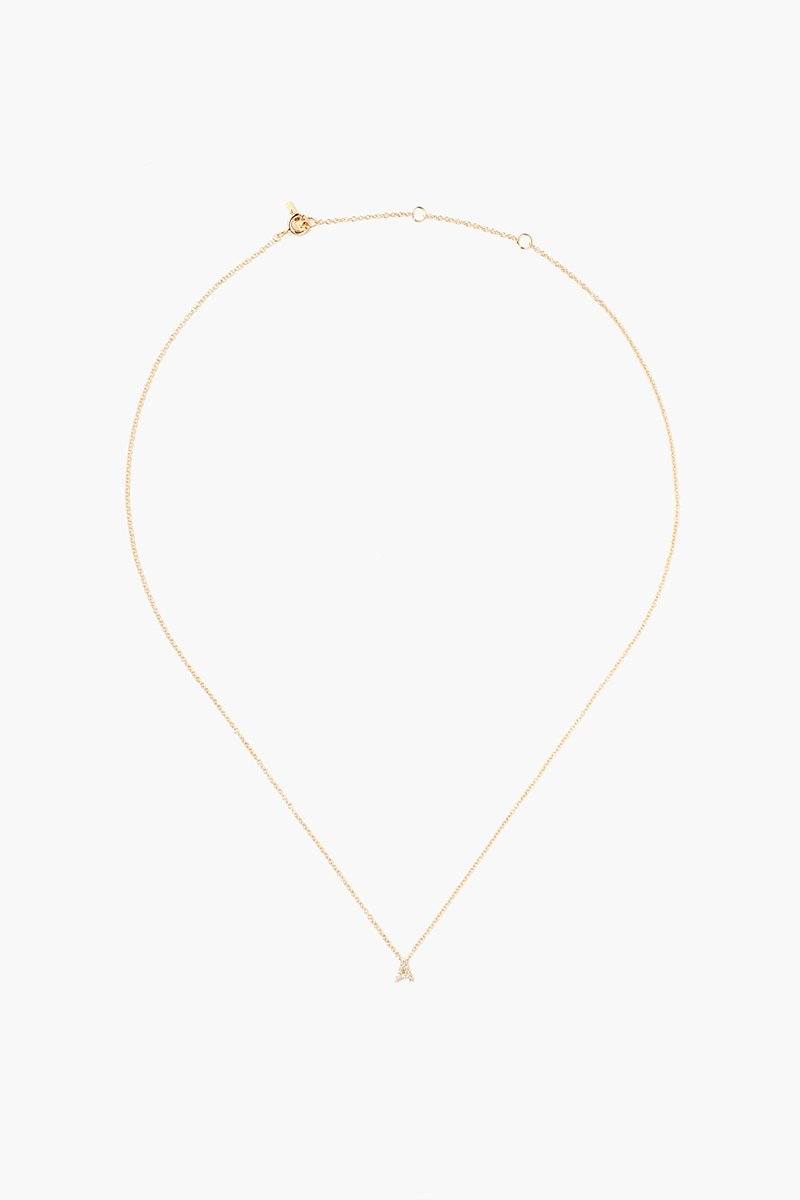 14k Gold and White Diamond Initial Necklace - Image 2