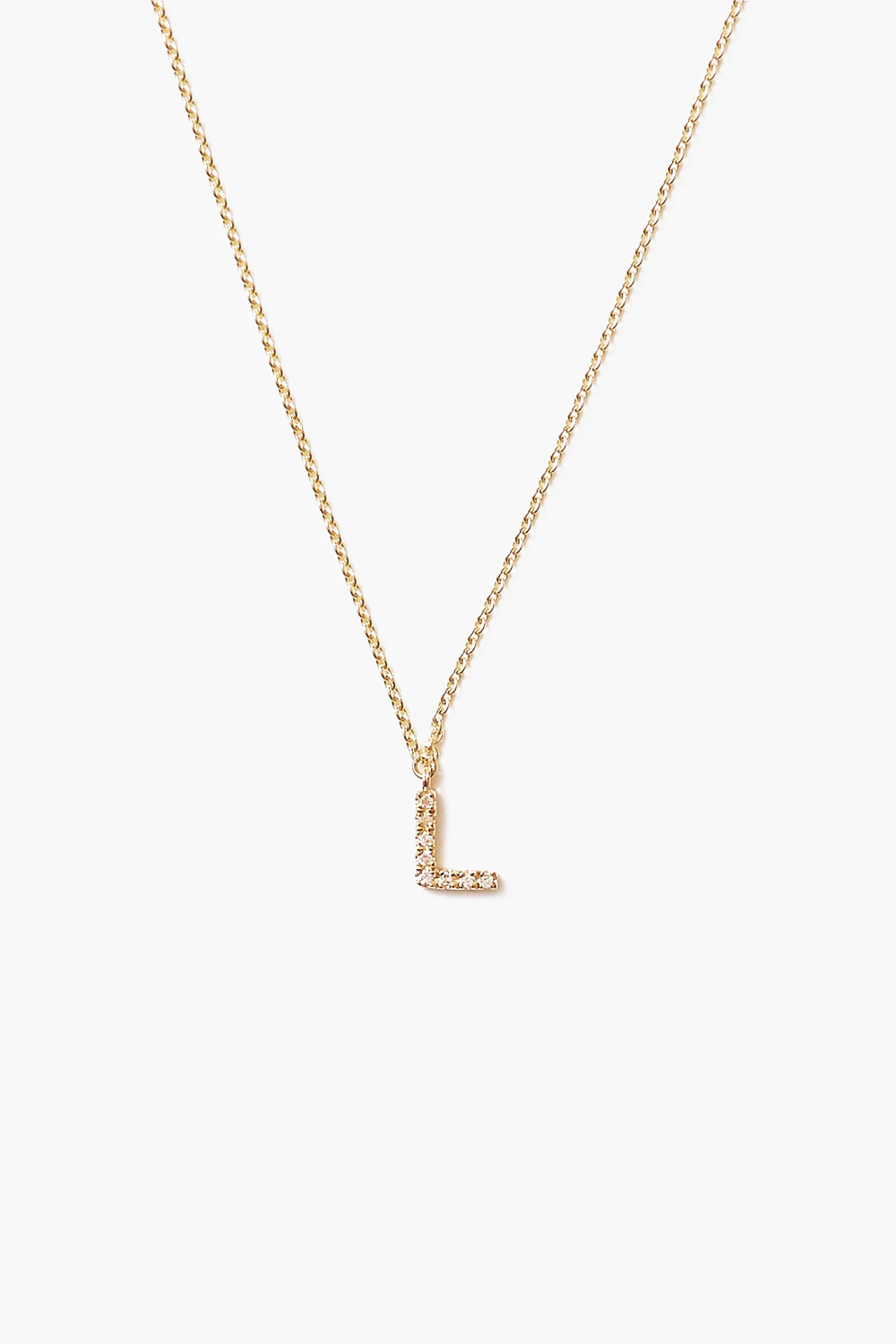 14k Gold and White Diamond Initial Necklace - Image 20