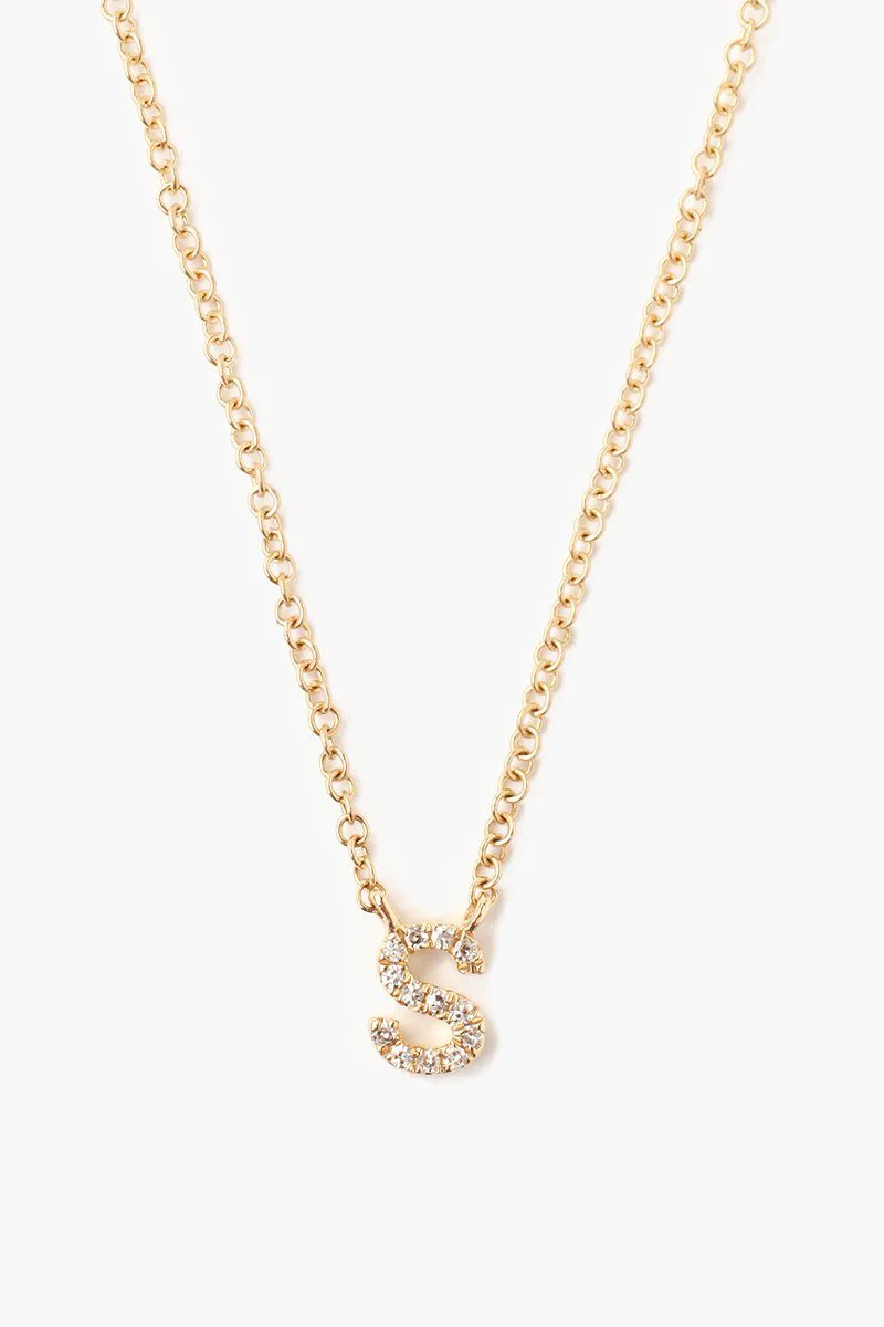 14k Gold and White Diamond Initial Necklace - Image 32