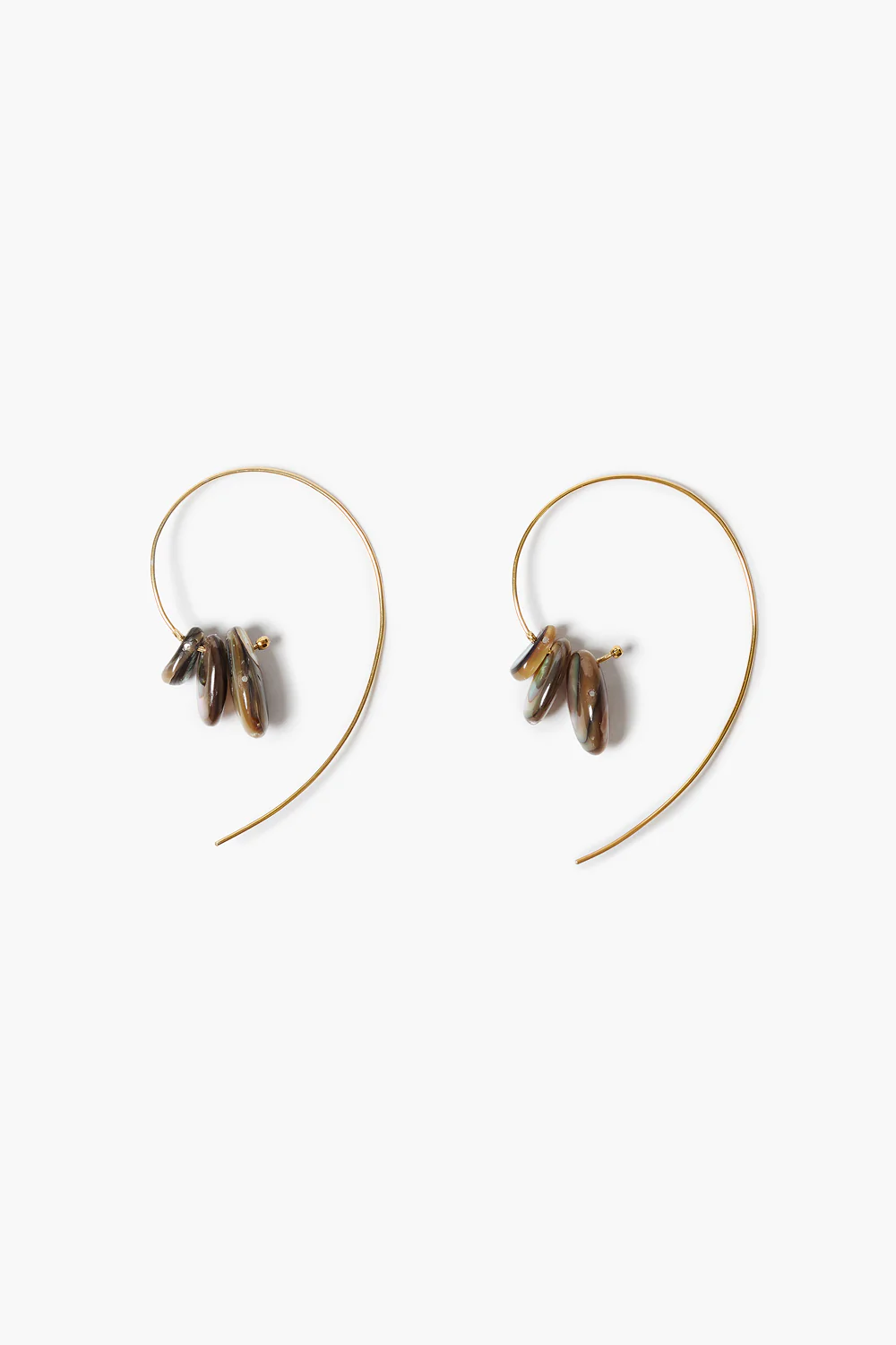 Wire Thread Earrings Abalone